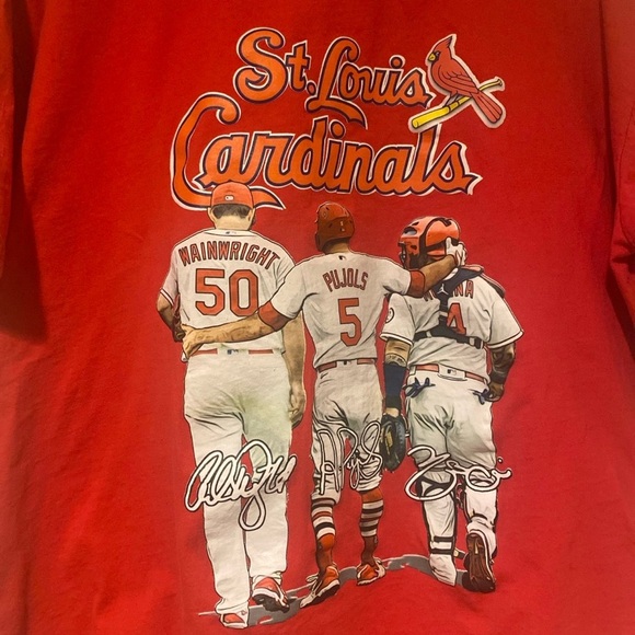 St.Louis Cardinals T Shirt Adam Wainwright Albert Pujols Yadier Molina Size XXL - Picture 1 of 4